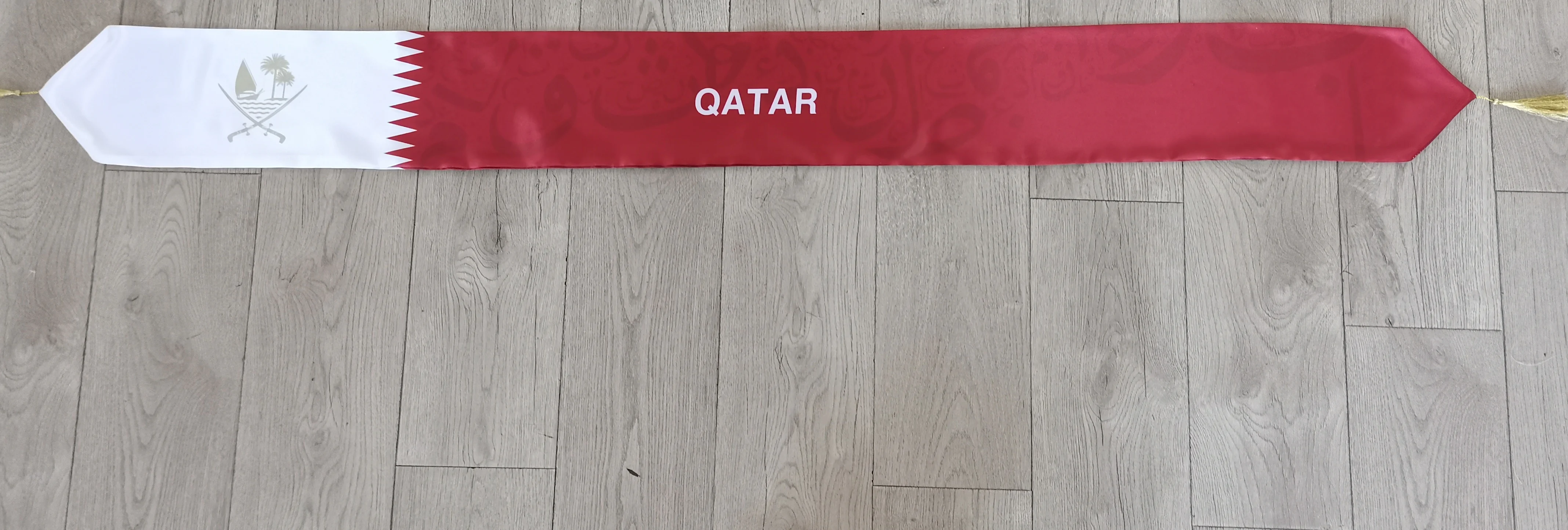 Country Double Side Printing Satin Football Soccer Fans National flag Qatar Scarf