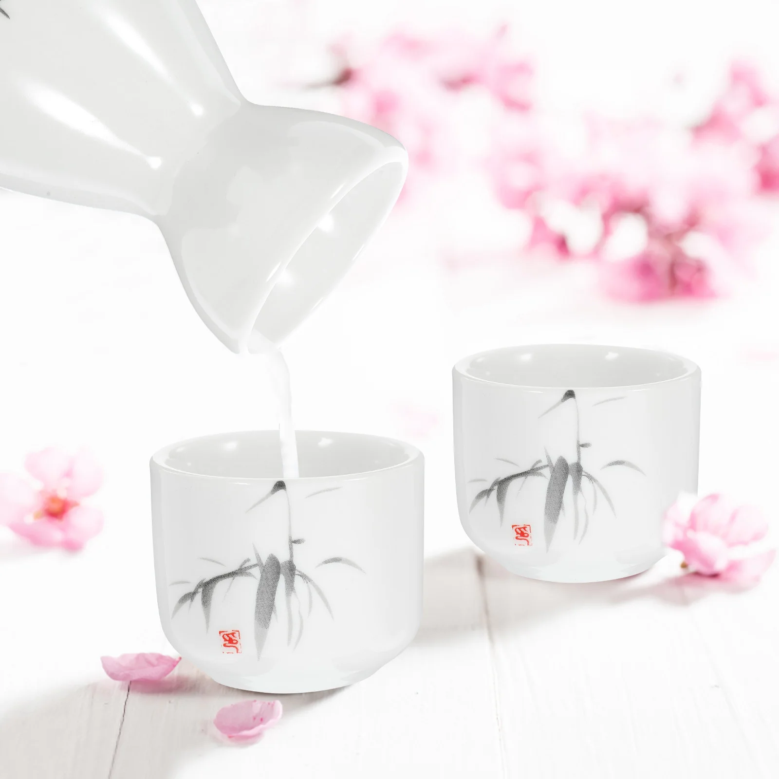 

1 Set Japanese Sake Pot and Cups Ceramic Traditional Sake Serving Flagon Reusable Retro Design for Home Bar Restaurant