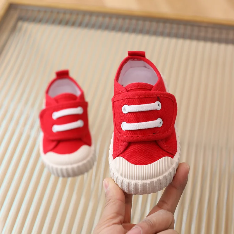 Children Canvas Shoes Boy Girl Casual Sneakers Kids Solid Soft Sole Comfort Baby Toddler Shoes Kindergarten 1 2 3 4 5 6 7 Year