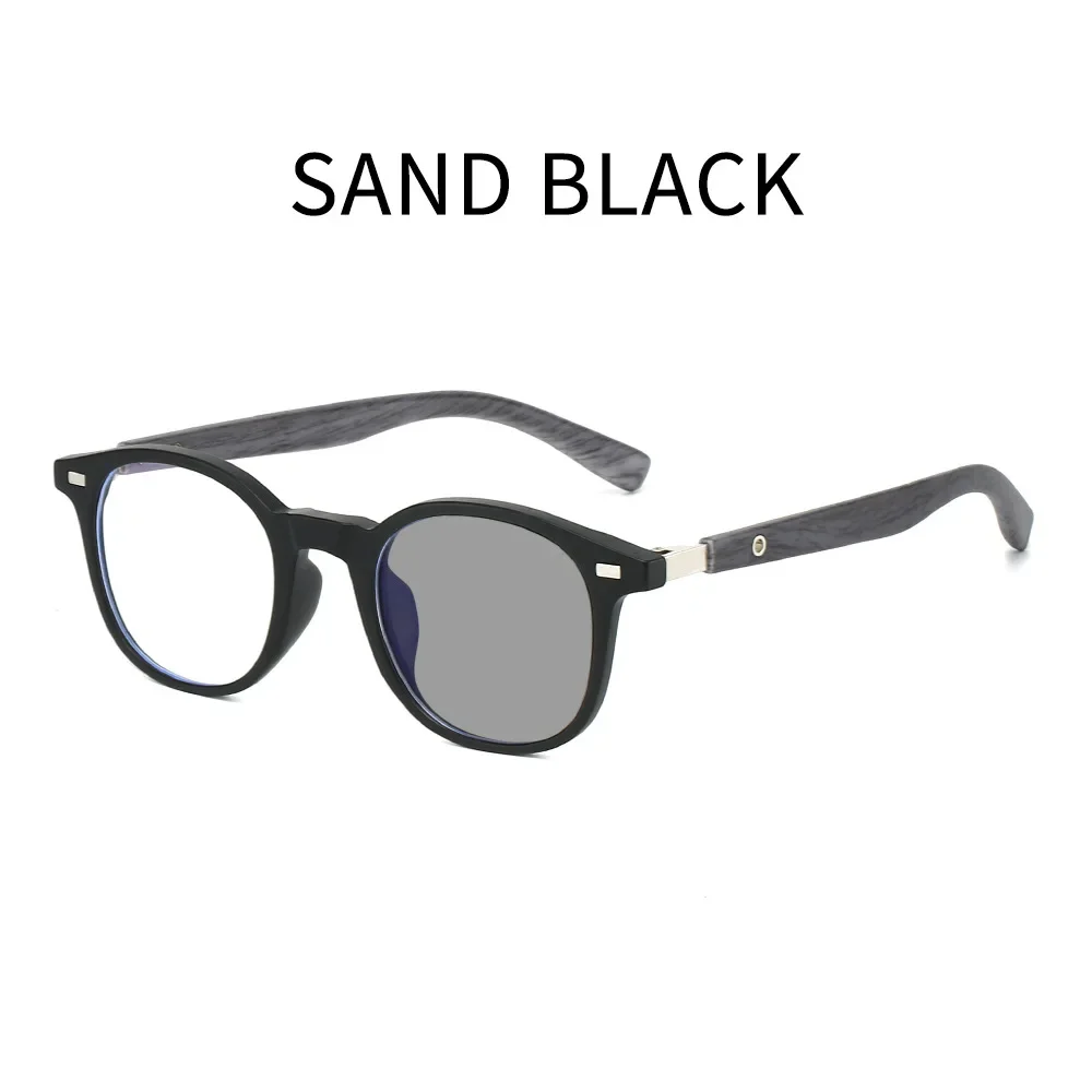 العصرية الجديدة اللونية نظارات للقراءة النساء الرجال إطار دائري نظارات العدسات خمر اللون تغيير مد البصر 0 + 1.0 + 4.0