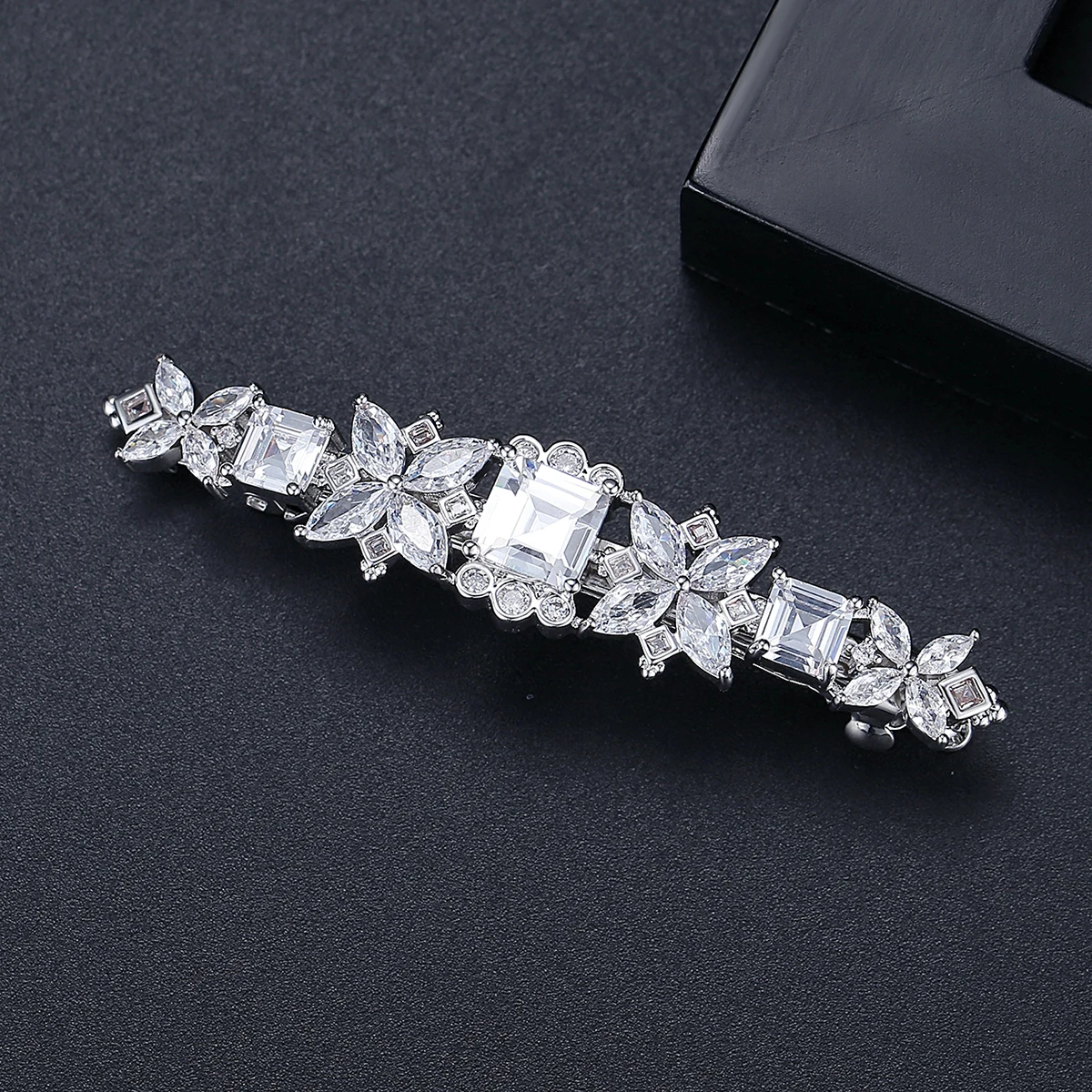 LUOTEEMI AAA Cubic Zirconia fine Hair Barrette for Women fashion elegant girl hair Jewelry Customizable hair accessory