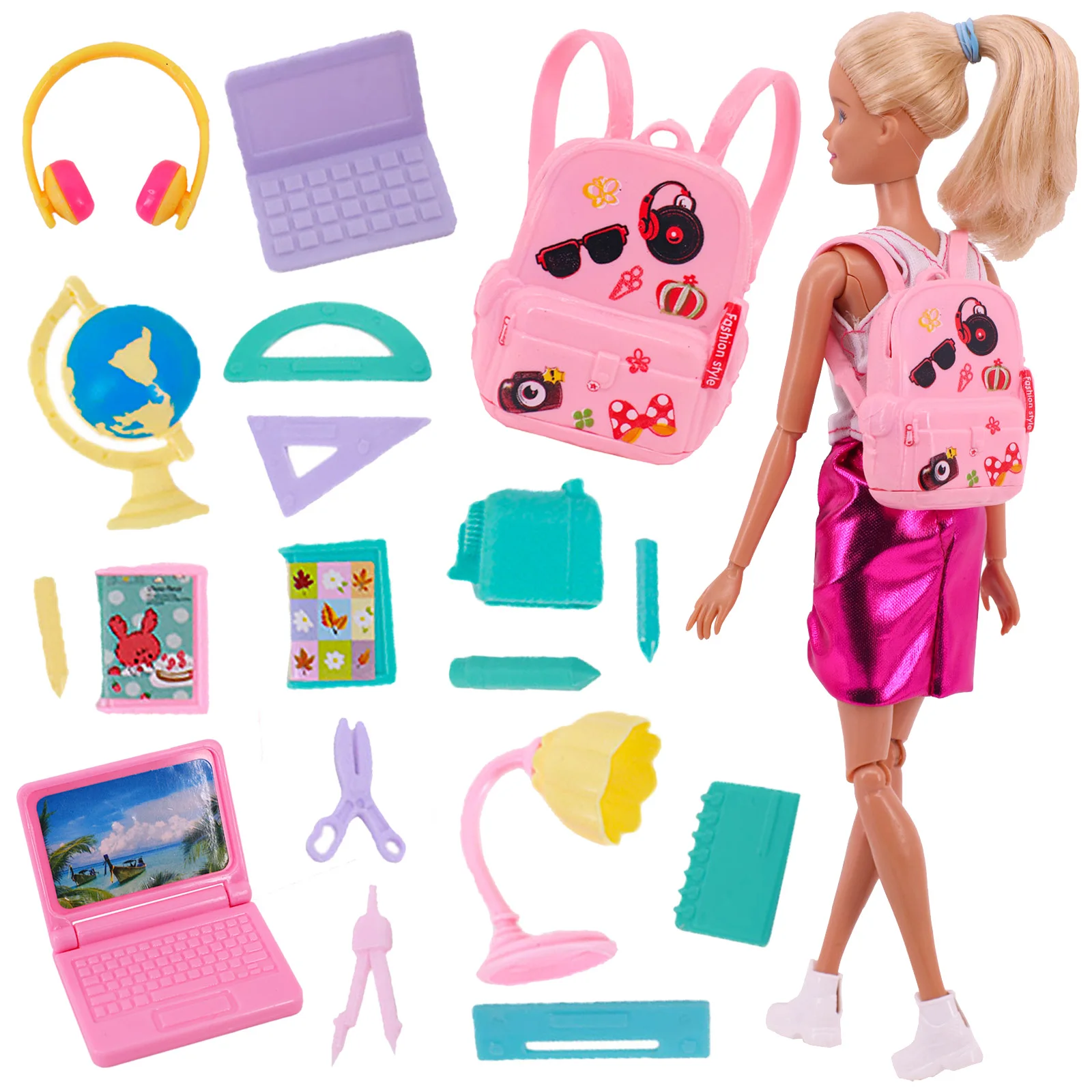 Möbel für Barbiees Puppenkleidung Zubehör Bettspiegel 1/6 Puppenhaus Dekoration Bjd Puppenzubehör, Lebensmittelhelm für Barbies