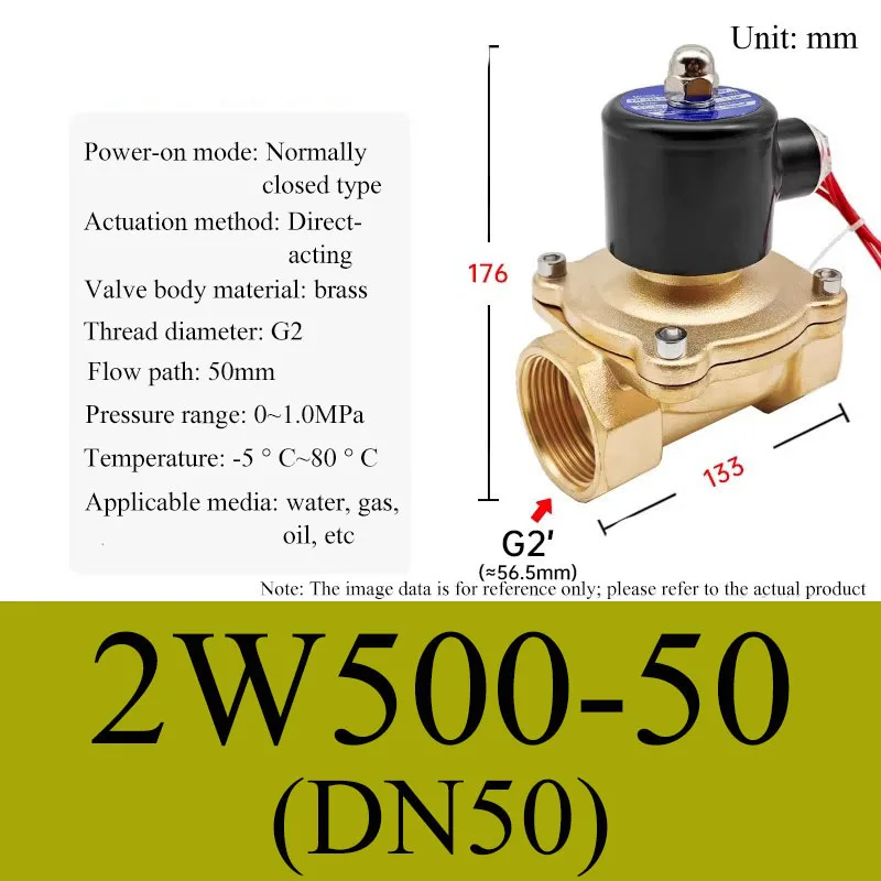 Elektrische magneetklep 1/4" 3/8" 1/2" 3/4" 1" DN8/10/15/20/25/50 Normaal Gesloten Pneumatisch voor Water Olie Lucht 12V 24V 110V 220V