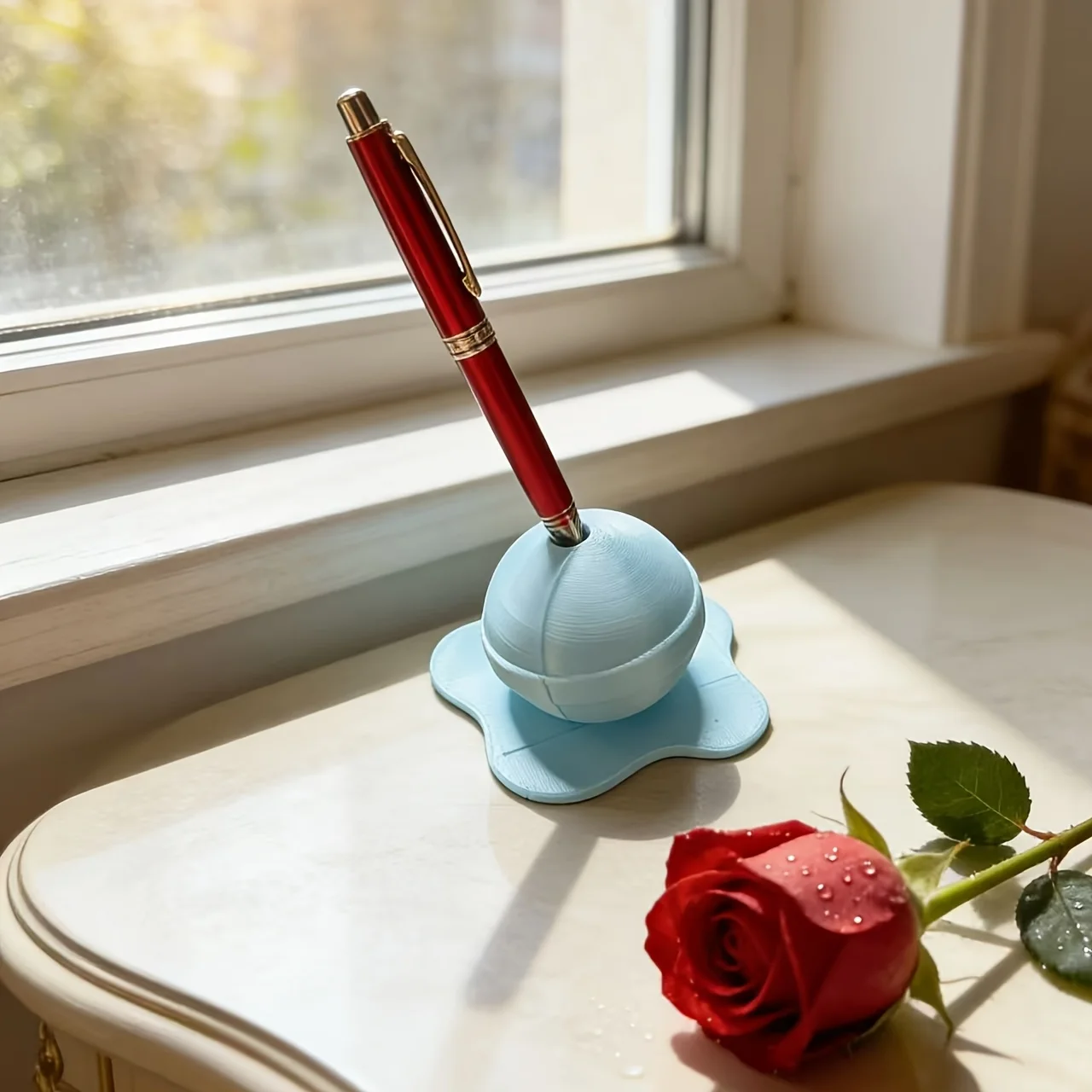 1-Piece Lollipop-Shaped Pen Holder with Unique Design, Creative 3D-Printed Melting Lollipop Shape, Stable Color, Realistic and Delicate, Great Gift Item