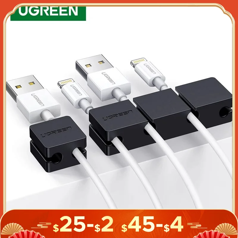 UGREEN مشابك كابلات المنظم سيليكون كابل يو اس بي ويندر مرنة إدارة الكبلات كليب كابل حامل ل ماوس سماعة سماعة