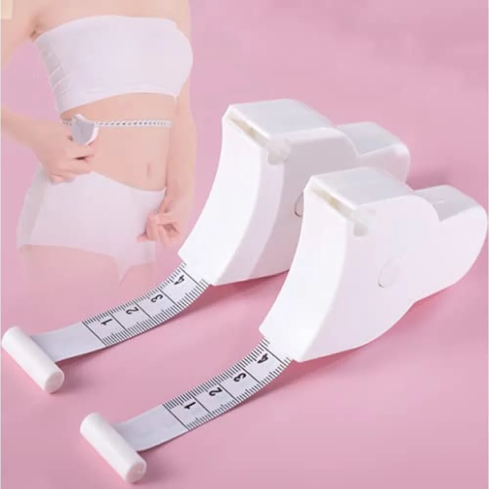 2 Pack Self-Locking Body Measuring Tape, Retractable Automatic Body Tape Measure, Portable Soft Tape for Weight Loss Fitness Bust Waist Hip Tailor Sewing Measurement Gift
