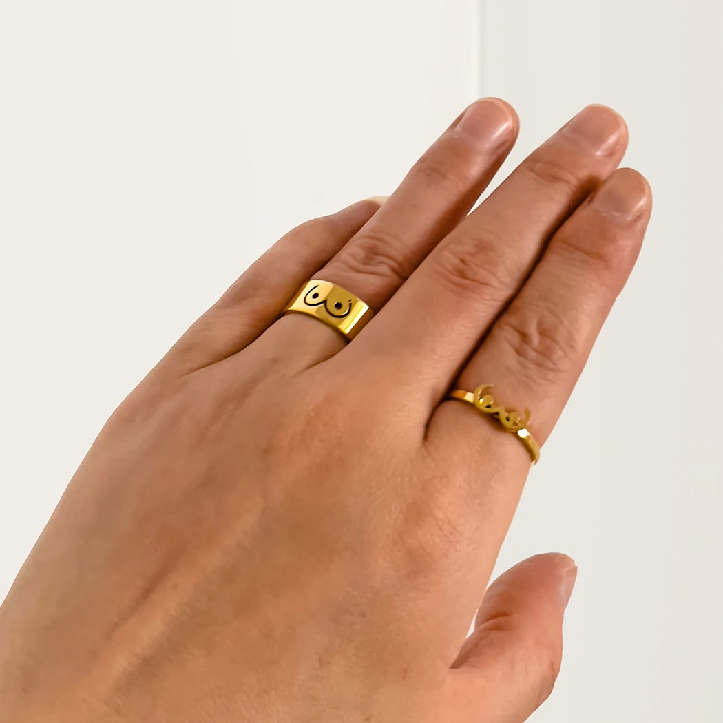 الفولاذ المقاوم للصدأ الثدي مثليه خاتم الثدي مجوهرات يمكن تعديل خاتم النسوية فخر هدية