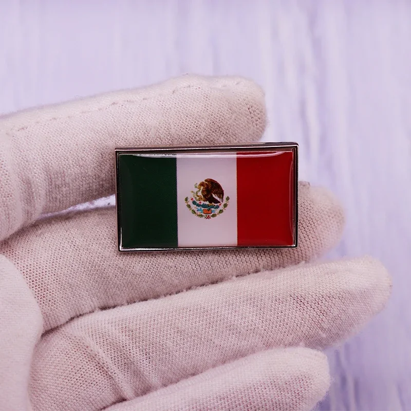 Mexican Flag Pin Brooch National coat of arms Snake Eagle Badge