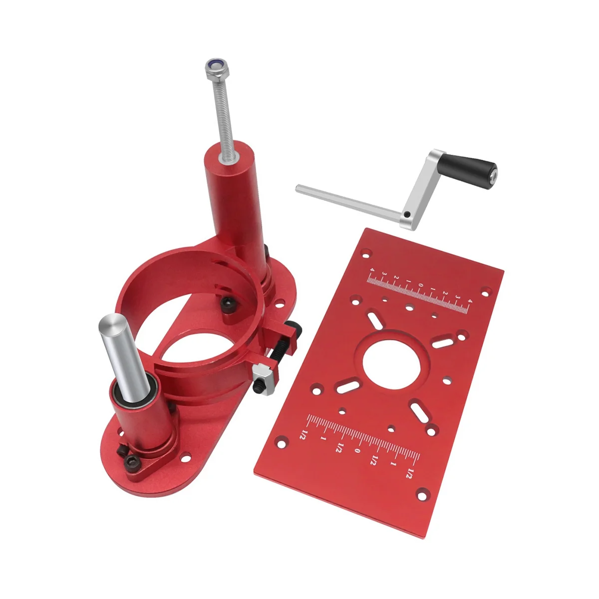 

Router Table Insert Plate Router Lift Kit - Woodworking Router Lift Flip Plate for 65mm Motor Trimming Machine-Red