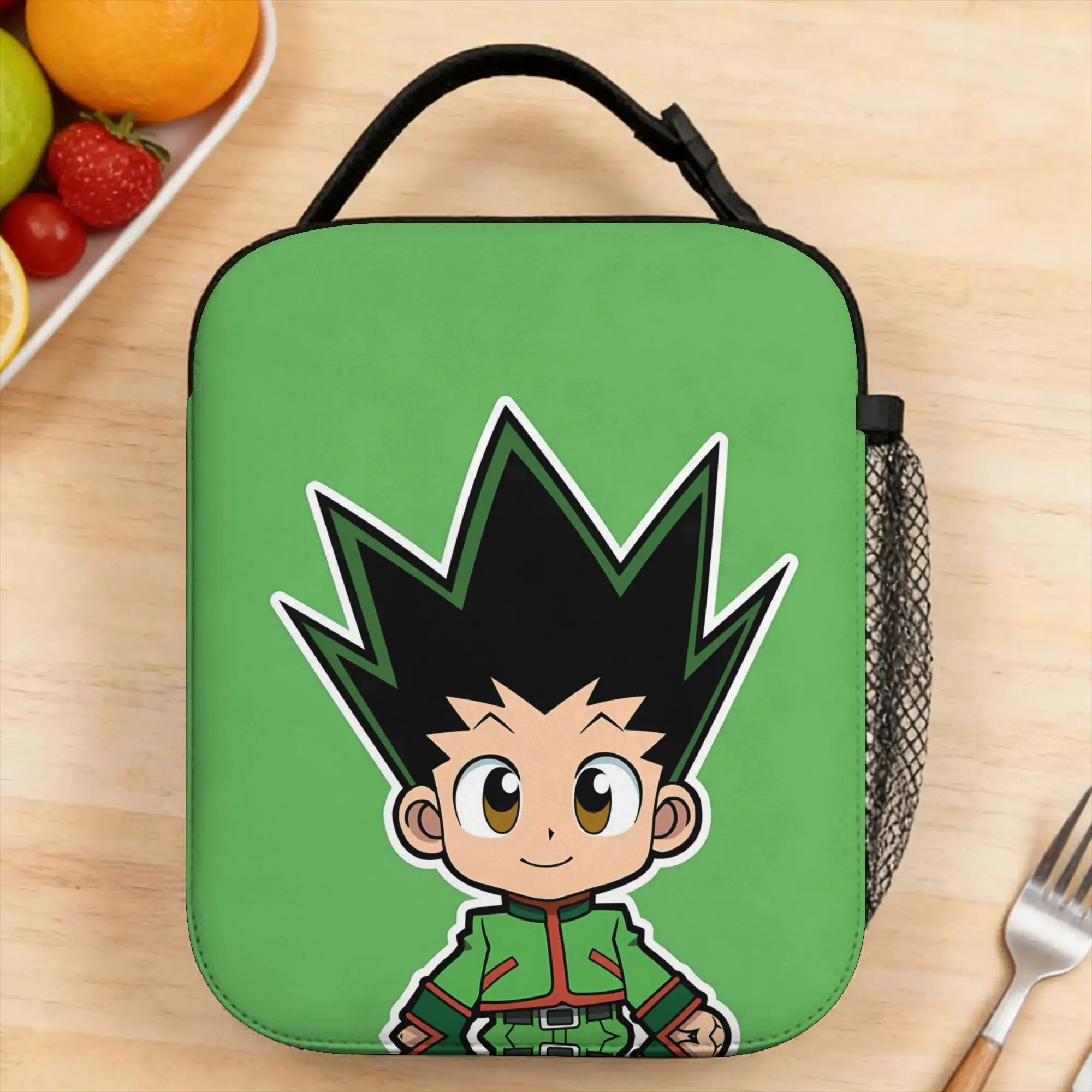 

Anime Hunter X Hunter Lunch Bag School Lunch Box For Unisex Thermal Tote Handbags Waterproof Portable Zipper Cooler Bag