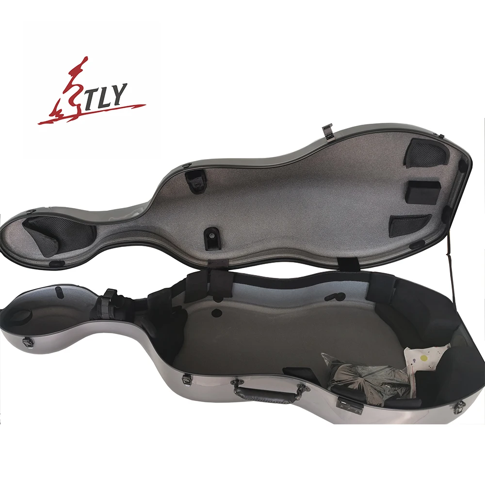 100% Pure Carbon Fiber High-grade Cello Hard Case With Combination Lock For 3/4 4/4 Light Cello Hard Case