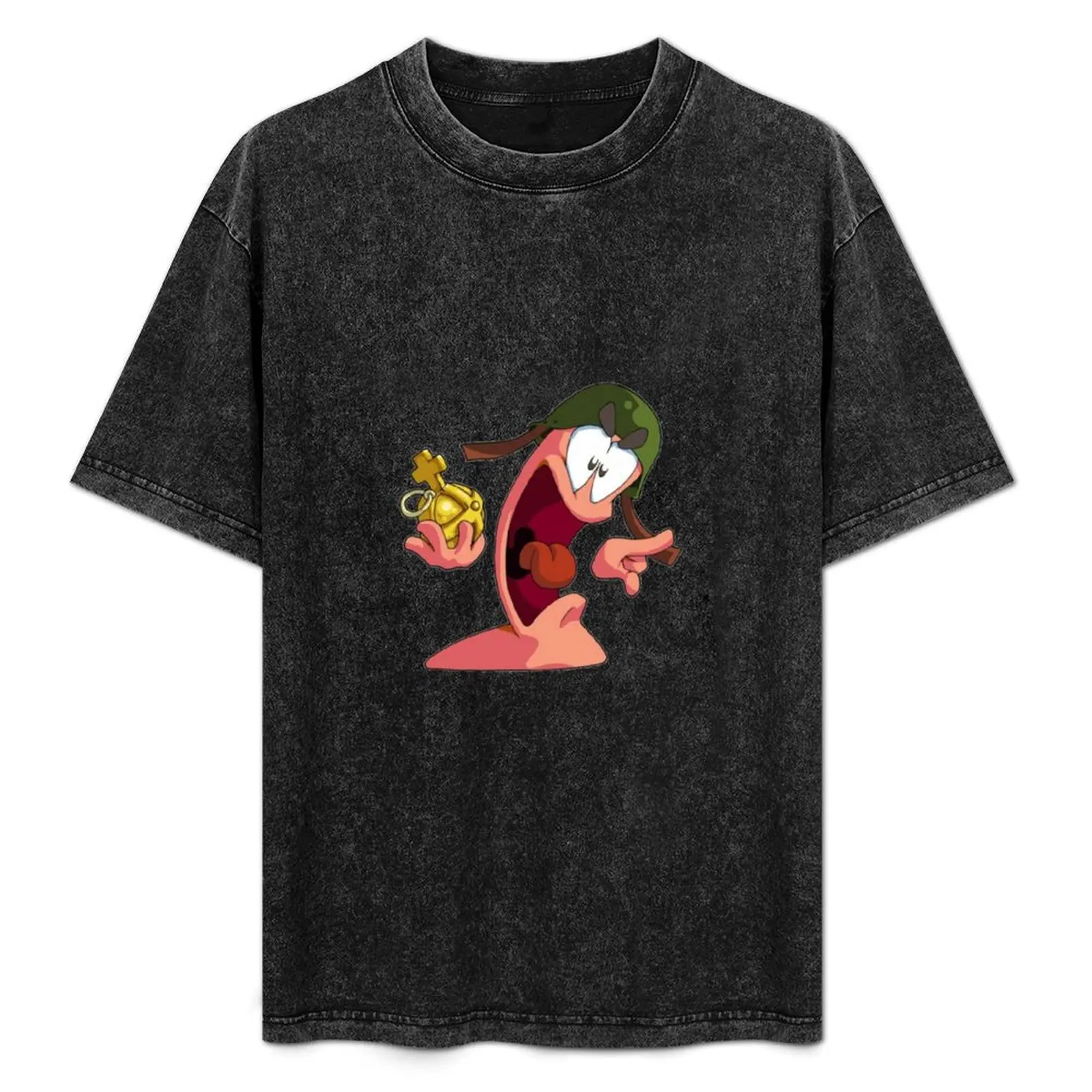 

worms game shirts gaming gamer T-Shirt Summer Casual Loose T-Shirt