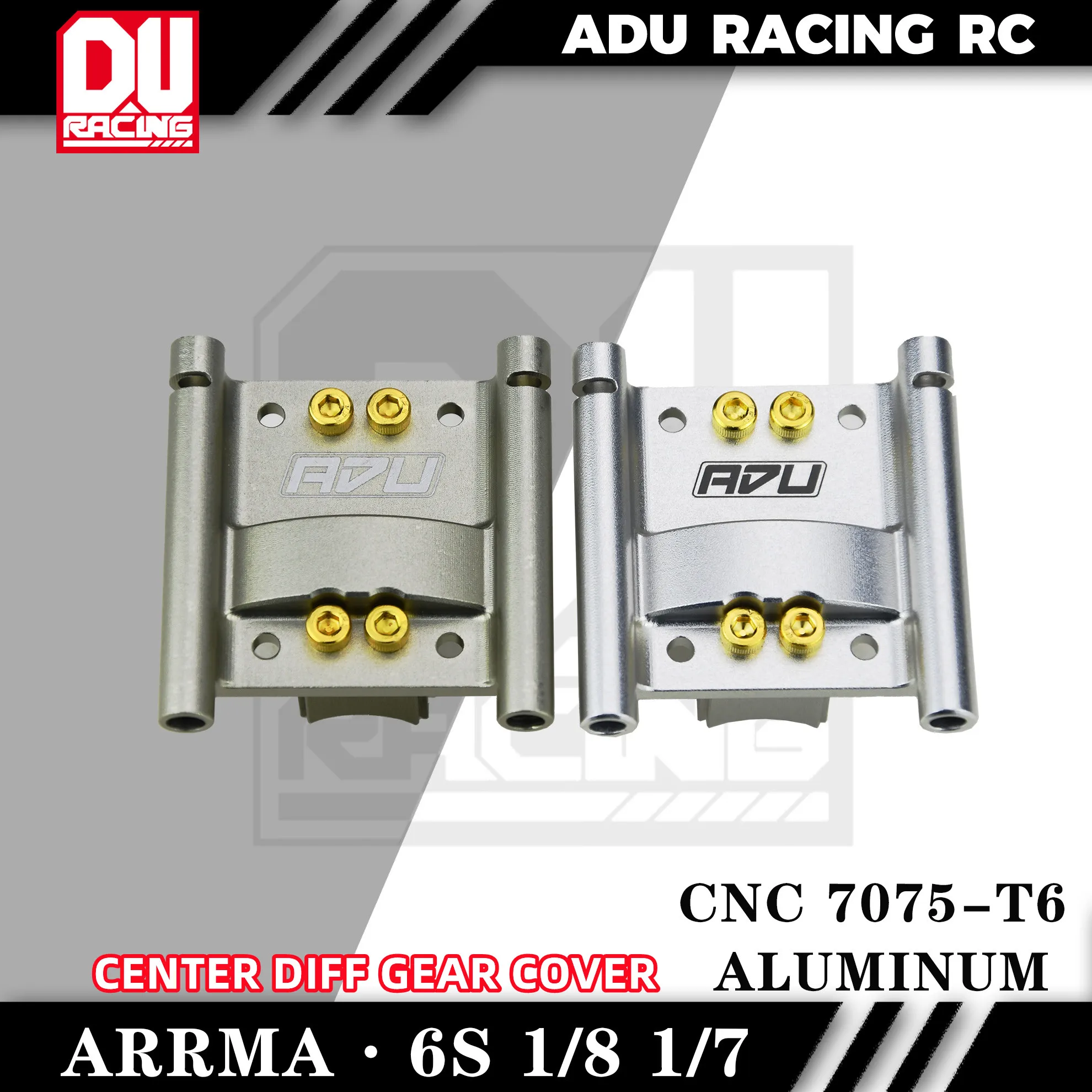 

ADU Racing CENTER DIFF GEAR COVER CNC 7075 T6 ALUMINUM FOR ARRMA 6S 1/8 AND 1/7 EXB