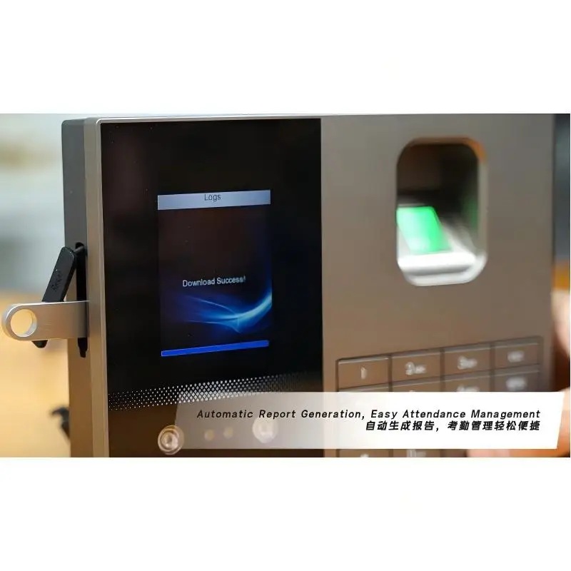 Fs01 máquina de atendimento com reconhecimento facial, relógio de tempo com impressão digital, tela de 2.8 polegadas, disco em u, geração de relatório direto