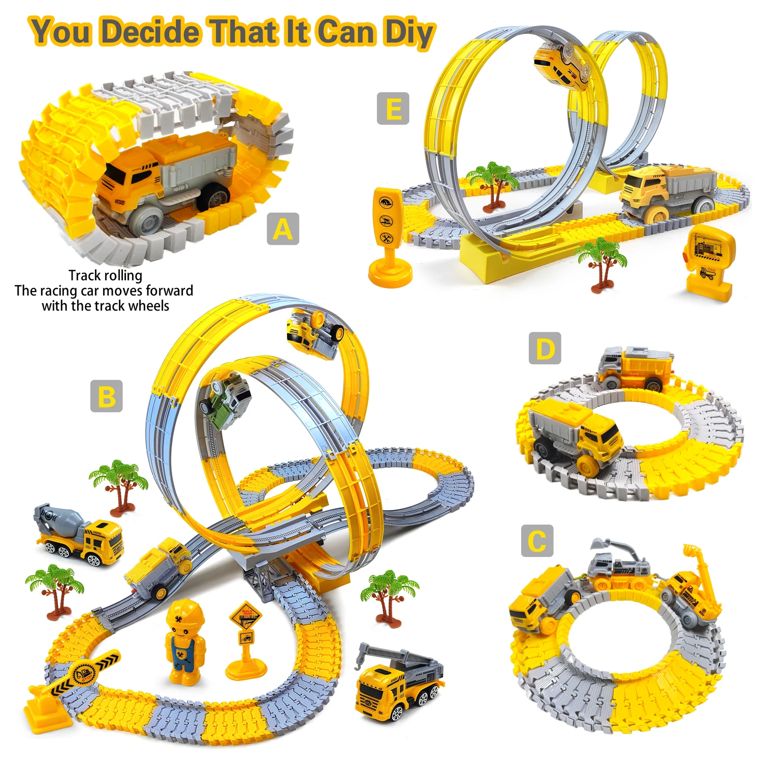 Magic Climbing Engineering Electric Track Toy Car Train Zabawki dla chłopców - Zabawki edukacyjne dla dzieci Pomysł na prezent urodzinowy dla dzieci