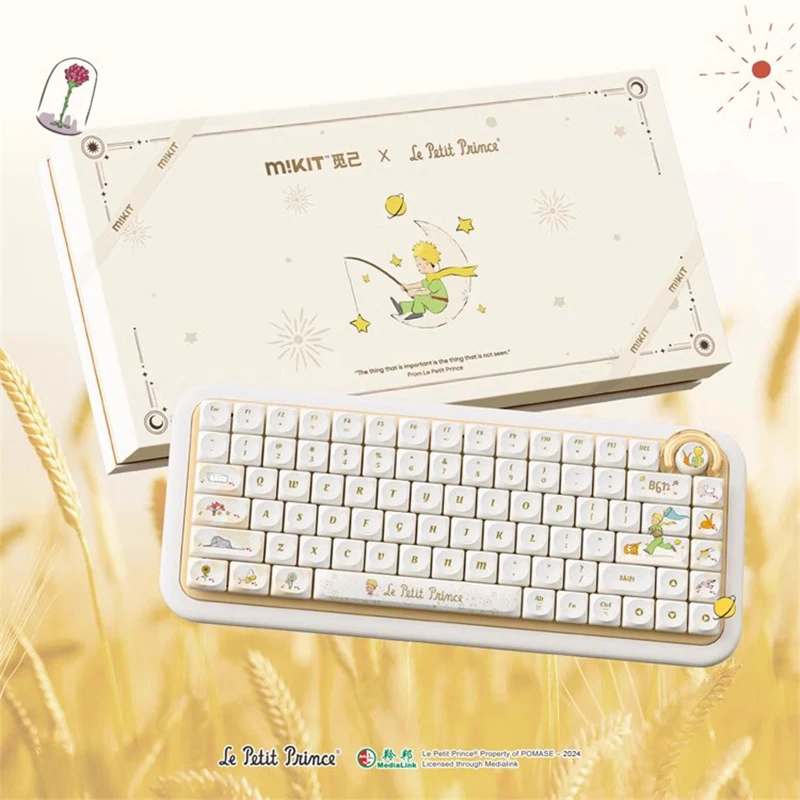 Mikit The Little Prince R80 Mechanical Keyboard With Knob Wireless Bluetooth Rgb Hot-Swap Customized Accessories For Office Girl