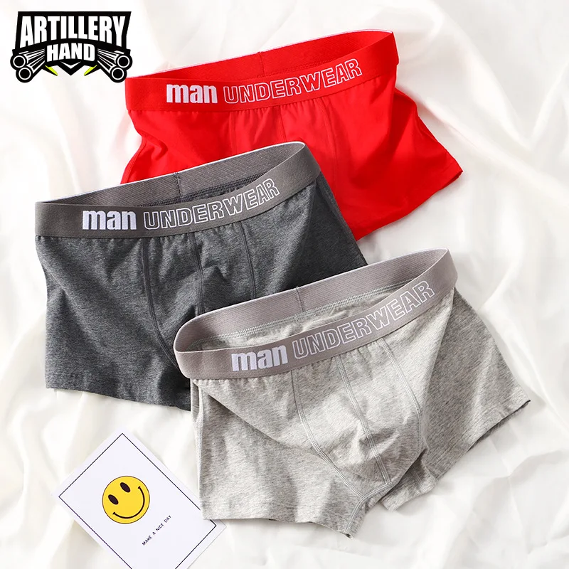 Boxer Trunks Men Soft Bulge Pouch Underpants Solid Cotton Boxer Briefs Male Breathable U Convex Bag Underwear Man's Boxer Shorts