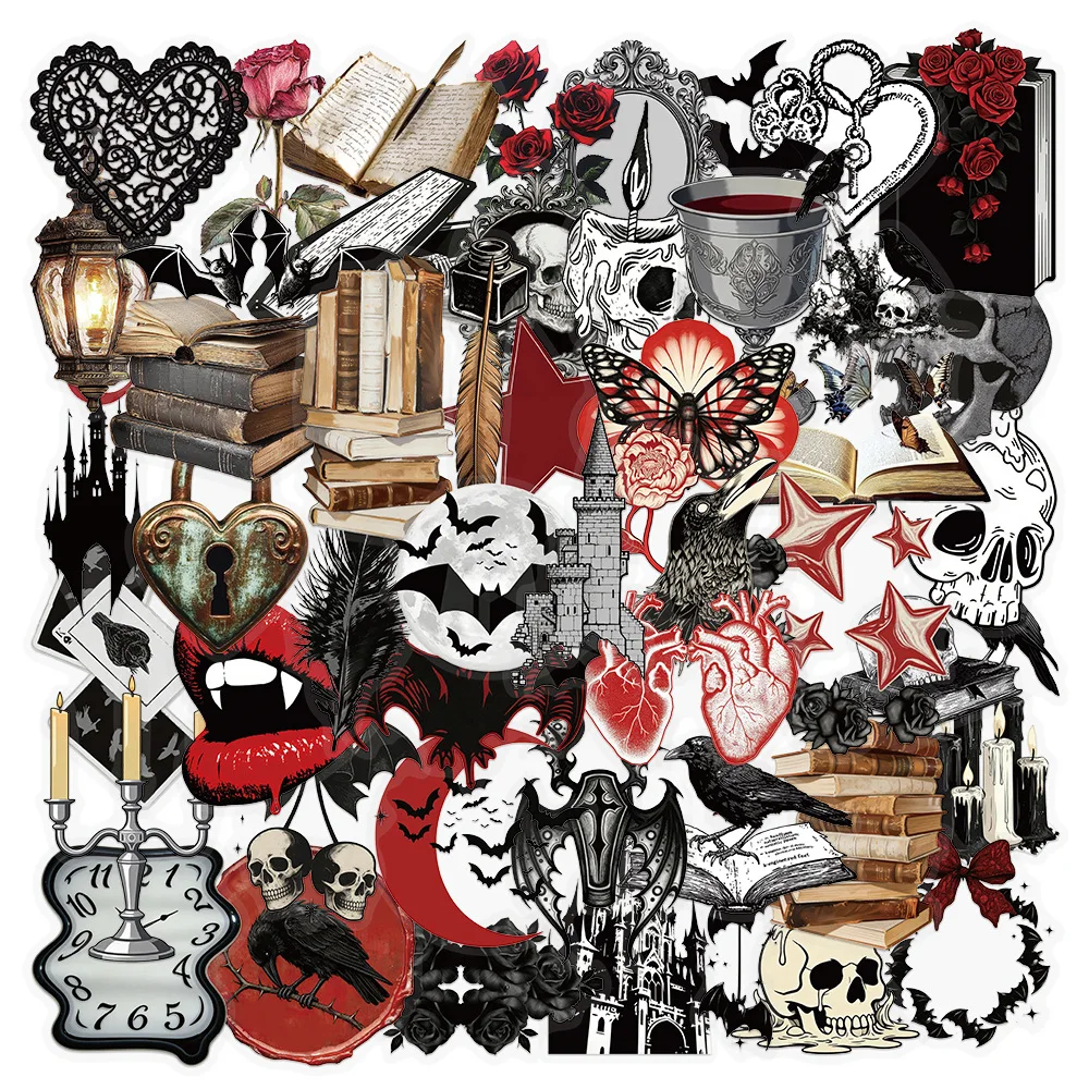 

50PCS Cartoon Gothic Style Stickers Aesthetic Graffiti Mobile Phone Case Notebook Waterproof Decorative Water Cup Toy Gift Decal