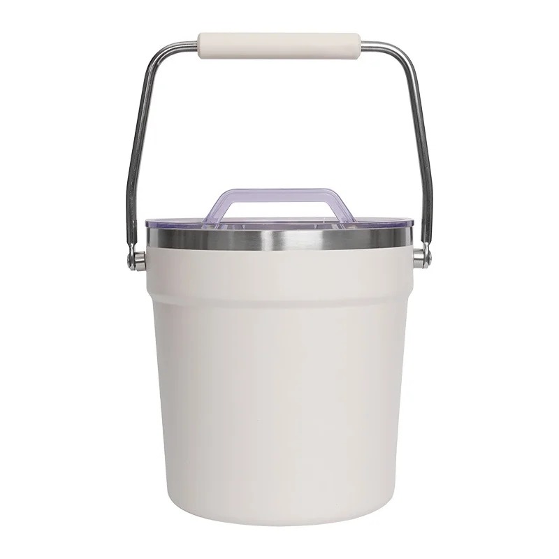Large‑Capacity Portable Stainless Steel Insulated Ice Bucket Multifunctional Cooler Box for  Camping Picnic Beach Keep Drink