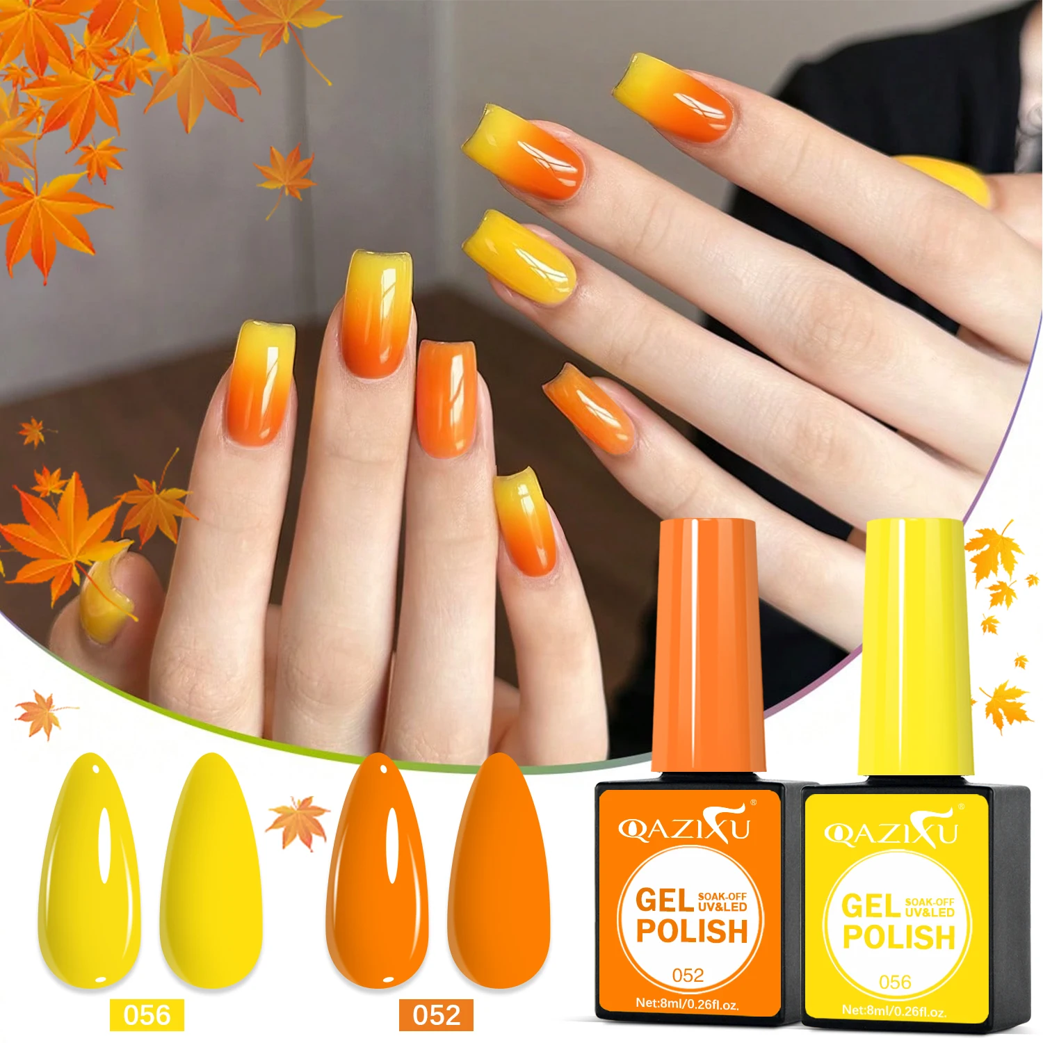 1/2 Stück Orange und Gelb Gel-Nagellack UV LED Soak-Off Gel-Nagellack für Nagelkunst DIY Salon Zuhause Urlaubsgeschenk für Frauen