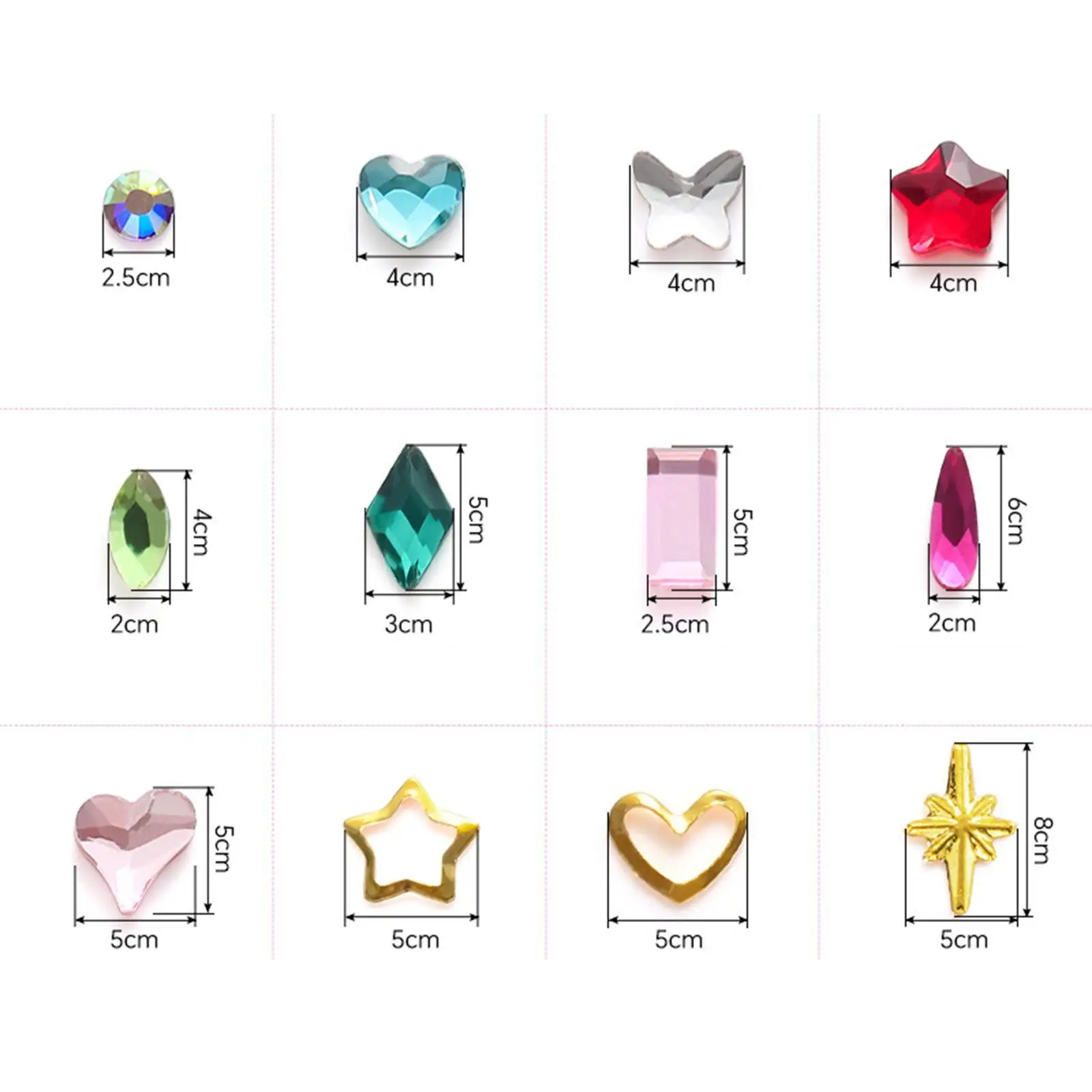 Multi Shape Tooth Gems Kit Reflective Teeth Jewelry DIY Accessories Decorative Dental Ornaments for Daily Smile Enhancements