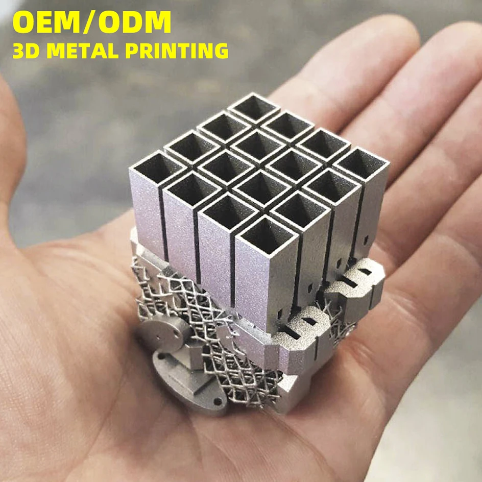 خدمة طباعة ثلاثية الأبعاد معدنية مخصصة عالية الجودة من معدن التيتانيوم طباعة ثلاثية الأبعاد MJF SLS SLM طباعة ثلاثية الأبعاد moq1pc جزء التصنيع باستخدام الحاسب الآلي #4