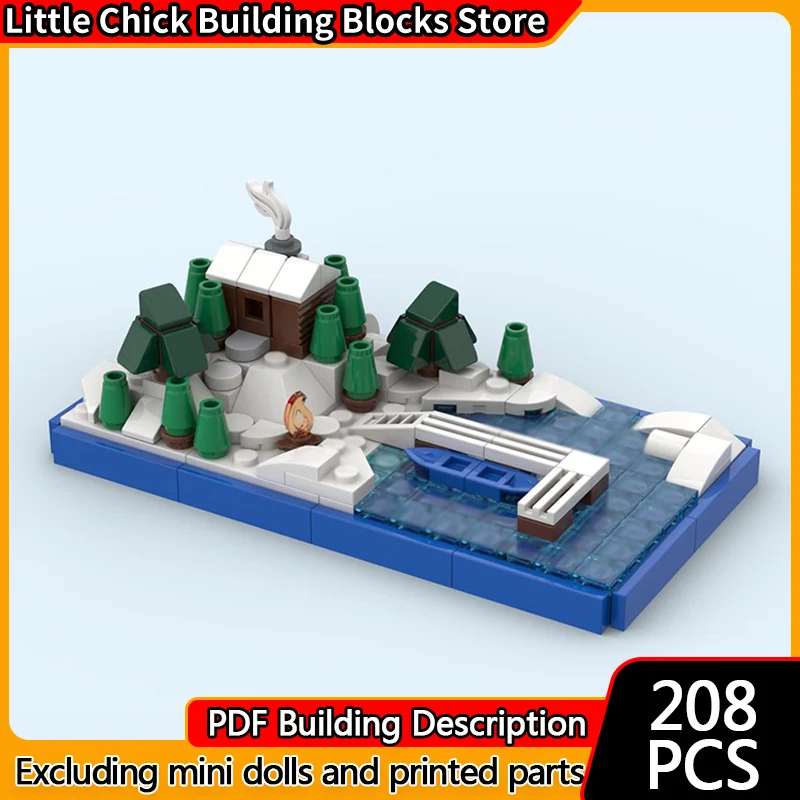 

Модель City Street View MOC, строительные кирпичи, микро-зимняя домика, модульная технология, детские праздничные подарки, сборные игрушки, костюм