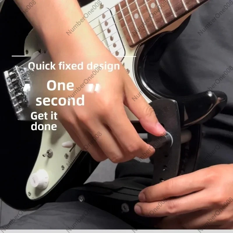 Ergonomic Electric Guitar Stand for Home Studio, Adjustable Universal Bass Floor Stand, Foldable Tripod with Non-Slip Pads