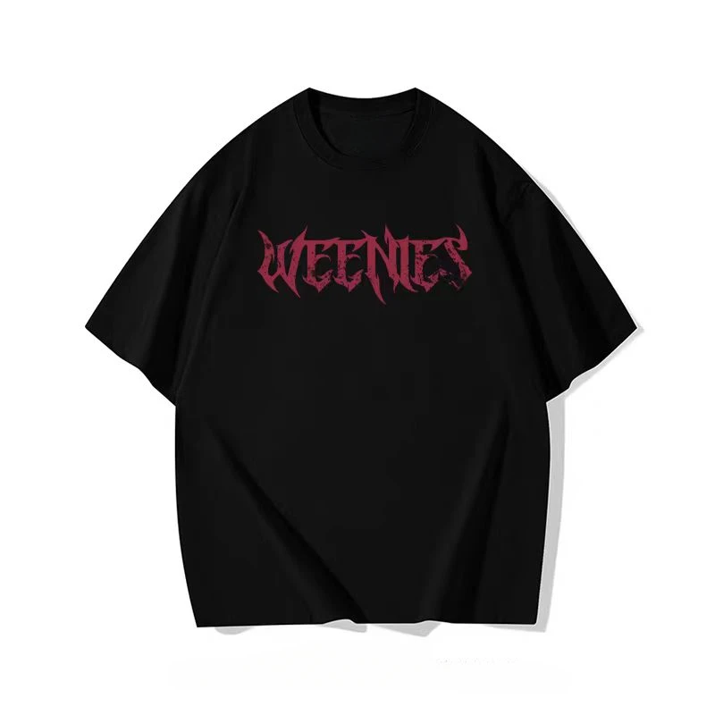 

2025 American Letter Print Short-sleeved T-shirt Y2K Men's Summer Domestic Trend Brand Loose Heavy Top