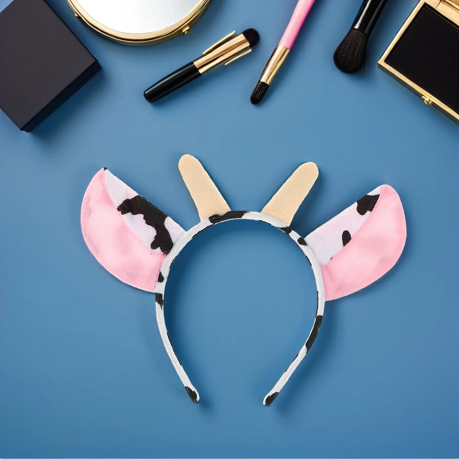 5pcs 암소 뿔 머리띠 동물 의상 액세서리 소프트 키즈 성인 파티 농장 카니발 드레스 파티 의상 머리띠 업 헤어