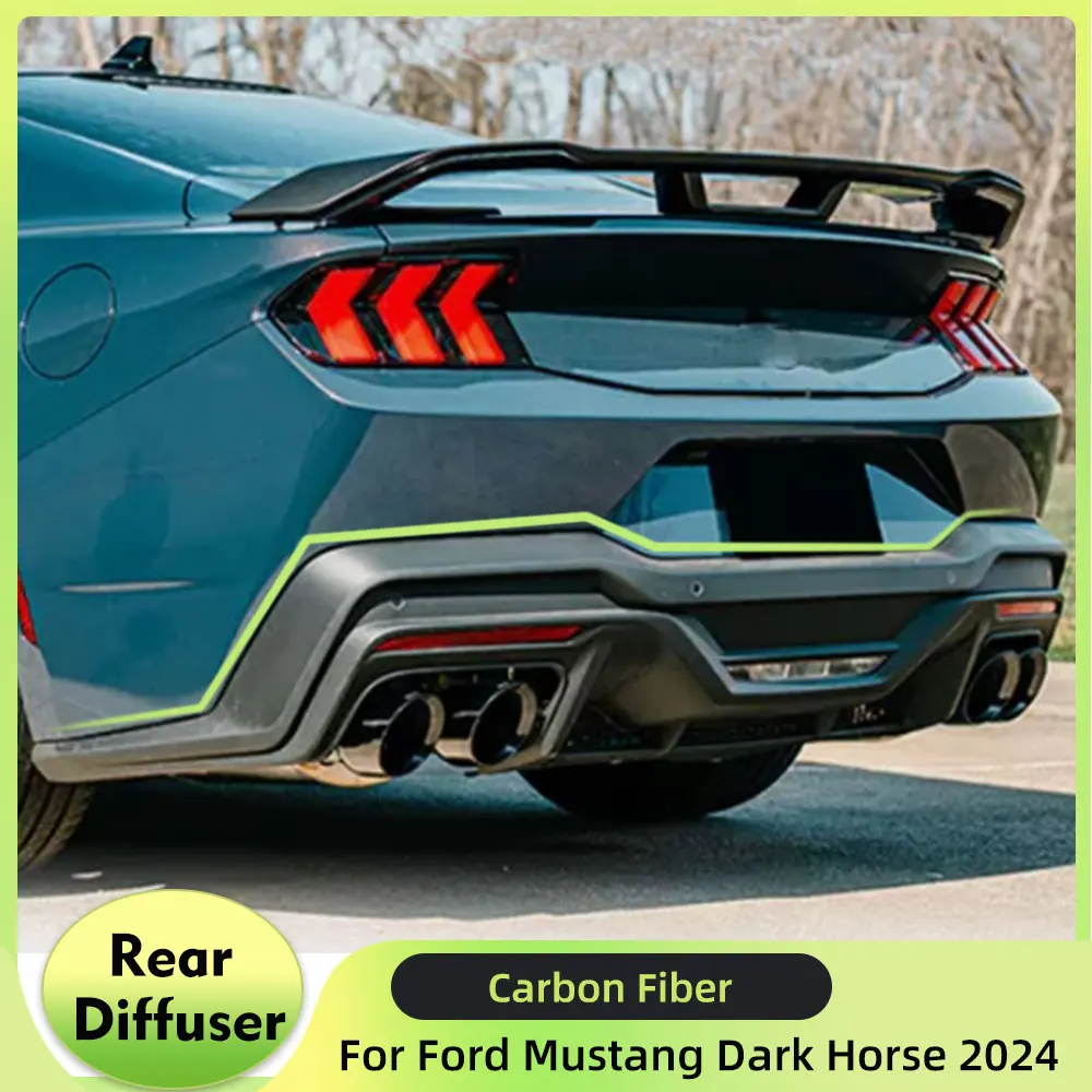 Carbon Fiber Rear Bumper Diffuser Lip Spoiler for Ford Mustang Dark Horse 2024 Rear Diffuser Exterior Trim Protection BodyKit