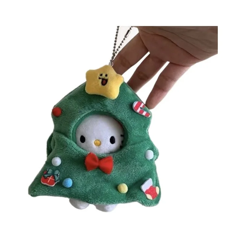 لطيف الكرتون Kt القط أفخم شجرة عيد الميلاد قلادة حقيبة الديكور قلادة صغيرة المدرسية قلادة المفاتيح لطيف هدية الكريسماس