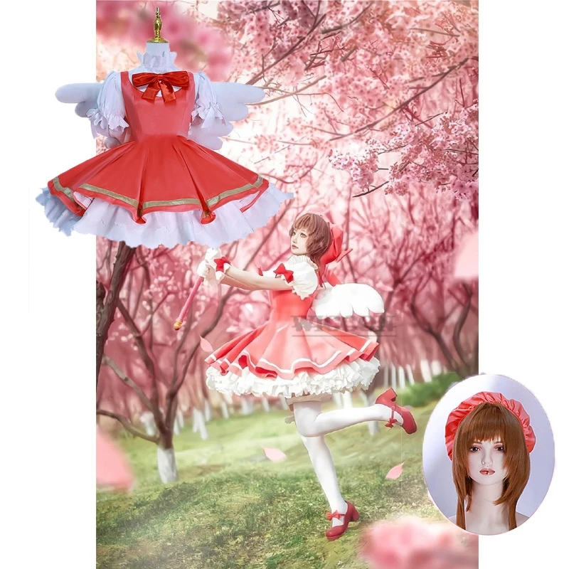 

Sakura Cosplay Girls Pink Card Captor Sakura Kinomoto Sakura Princess Dress Cosplay Costume Lolita Dress Costume For Women Party