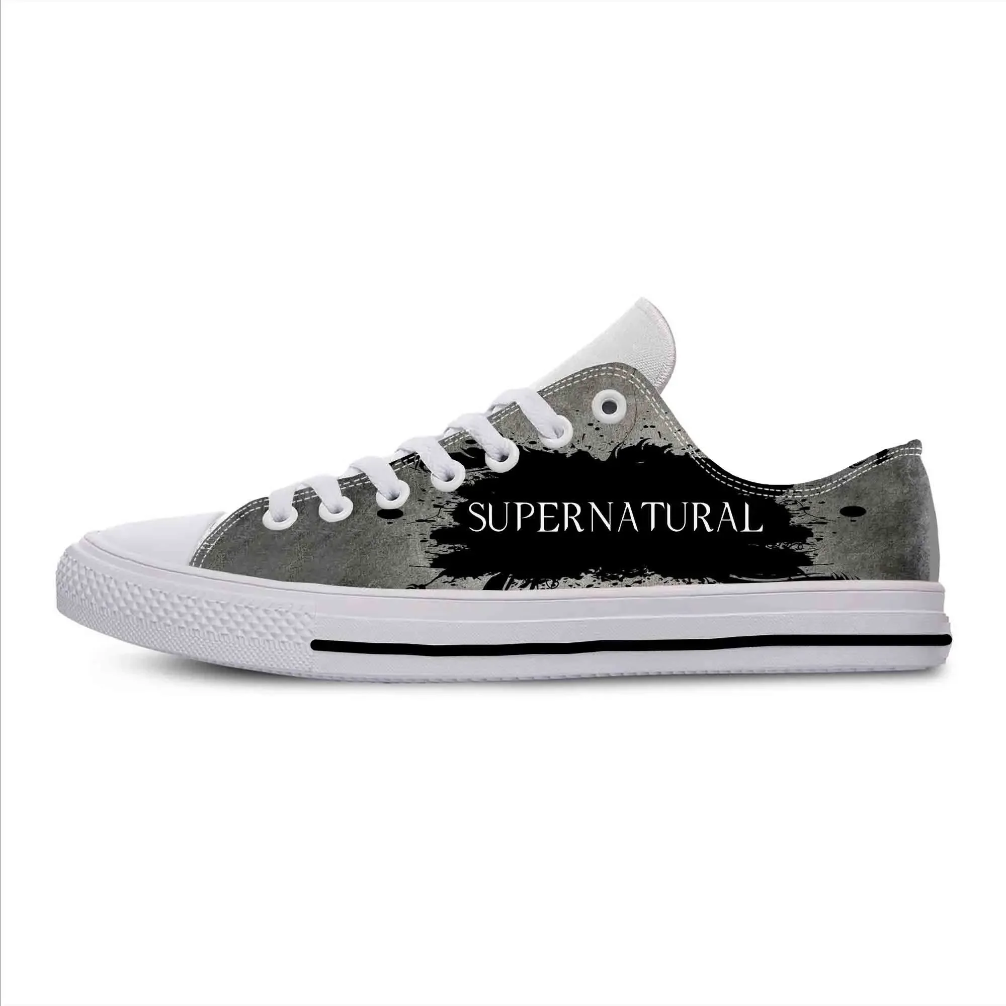 Movie TV Supernatural Winchester Brothers Fashion Casual Cloth Shoes Low Top Lightweight Breathable 3D Print Men Women Sneakers