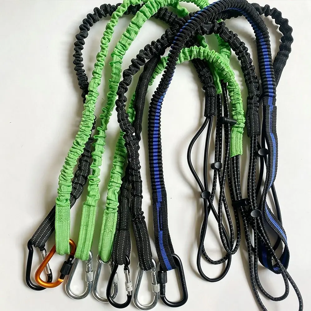 With Carabiner Hook Safety Bungee Tether Lanyard 90*2cm 5 Colors Climbing Working Anti-Falling Rope Safety Rope
