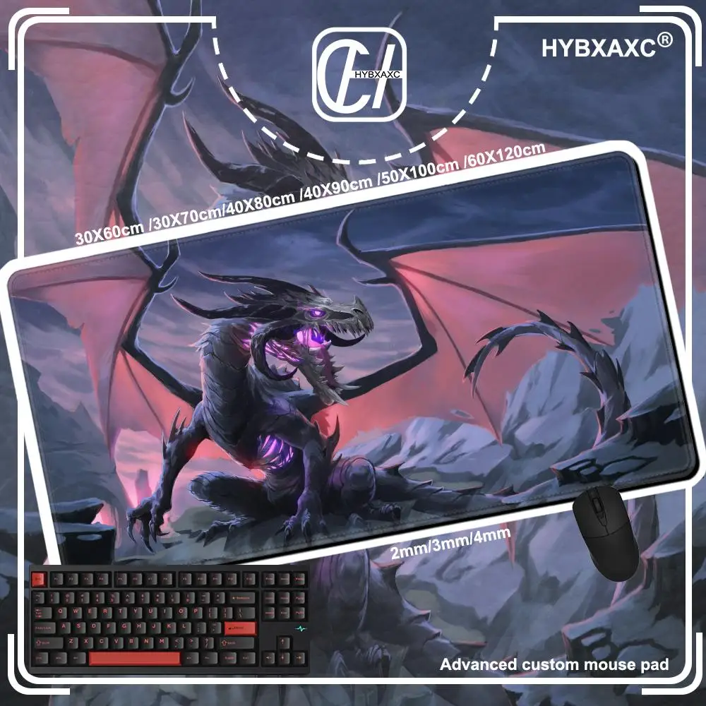 HYBXAXC Zombie Dragon Tcg Mouse Pad Deskmat Playmat Laptop Anime Gaming Keyboard Rubber Pad On The Table MouseMat Pc Gamer 80x40