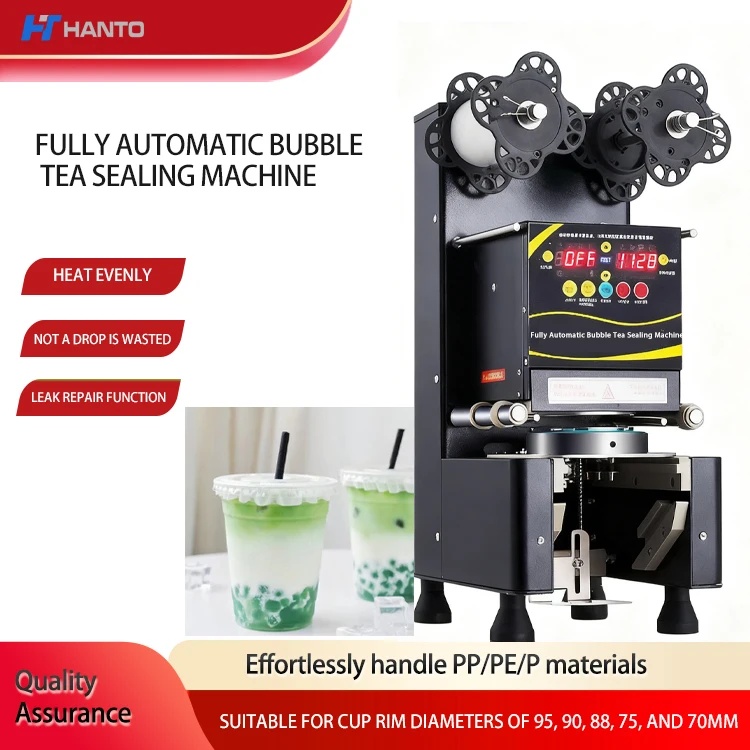 Automatic Electric Plastic Paper Cup Boba Bubble Tea Sealing Machine Heat Sealing For Beverage Cup Filling & Sealing Machine