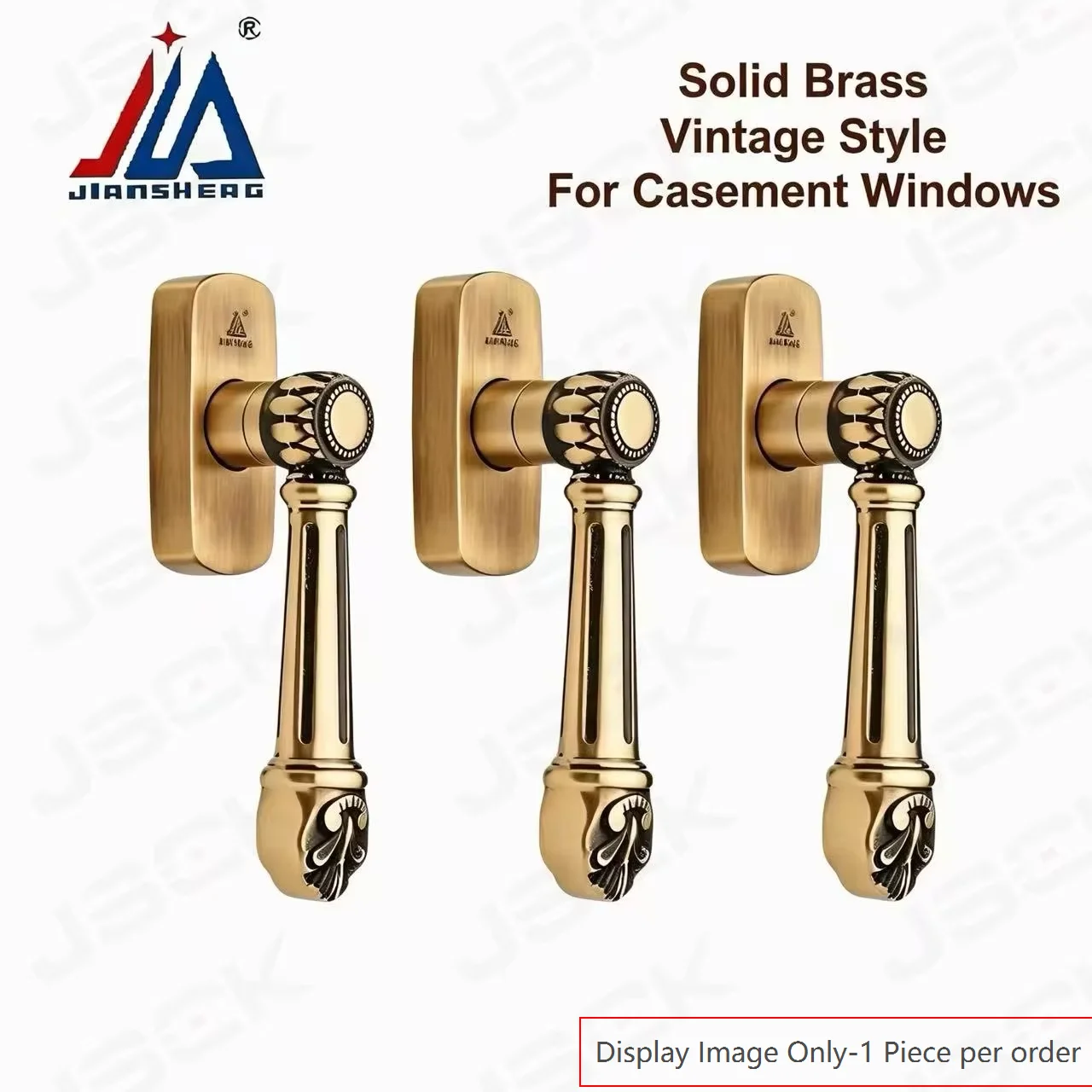 Solid Brass Locking Window Handle for Aluminum Casement and Tilt & Turn Windows, Vintage Luxury Lever for Villa Renovation