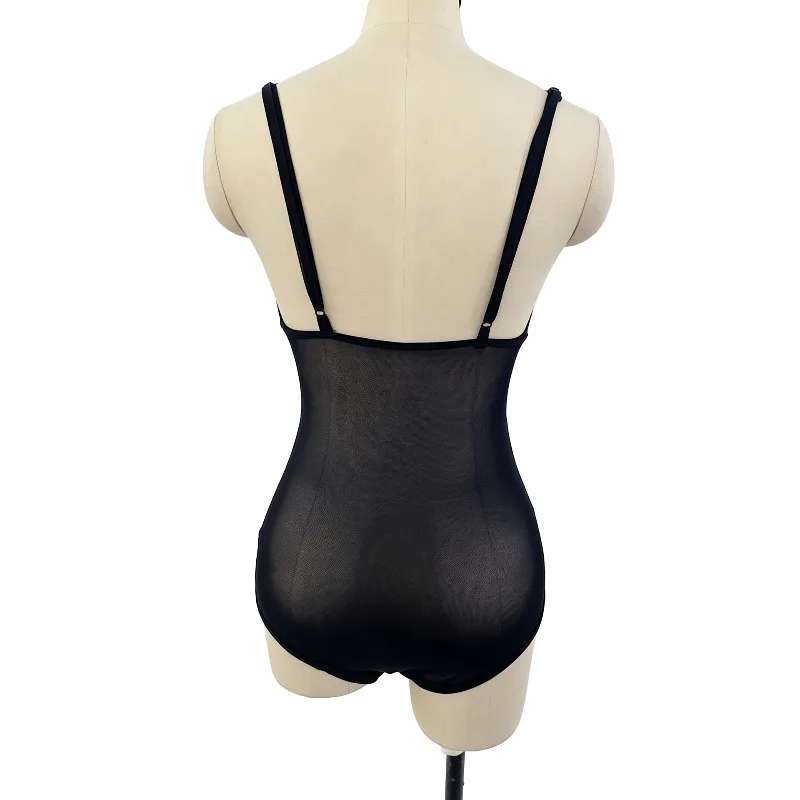 Customized Belly Dancewear Chest Support One-piece Suspender Bottom Mesh One-piece Inner Top Jumpsuit Group Stage Wear