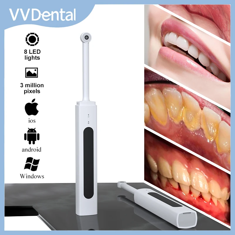 Dental Intra Camera Wireless WIFI Oral Scanner Endoscope Imaging System 3MP HD Video Photo 8pcs Led Light for Andorid/iPhone/PC