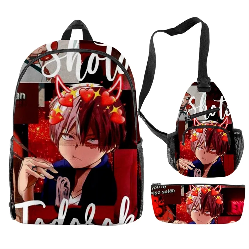 Classic Fashion Anime My Hero Academia 3D Print 3pcs/Set pupil School Bags Trendy Travel Laptop Backpack Chest Bag Pencil Case