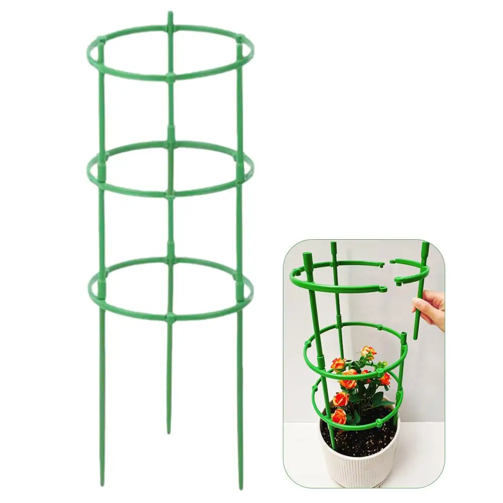 Adjustable Green Checkered Gardening Climbing Vine Support Ring 3-10 Layers Lightweight Durable Plant Climbing Support - view 2
