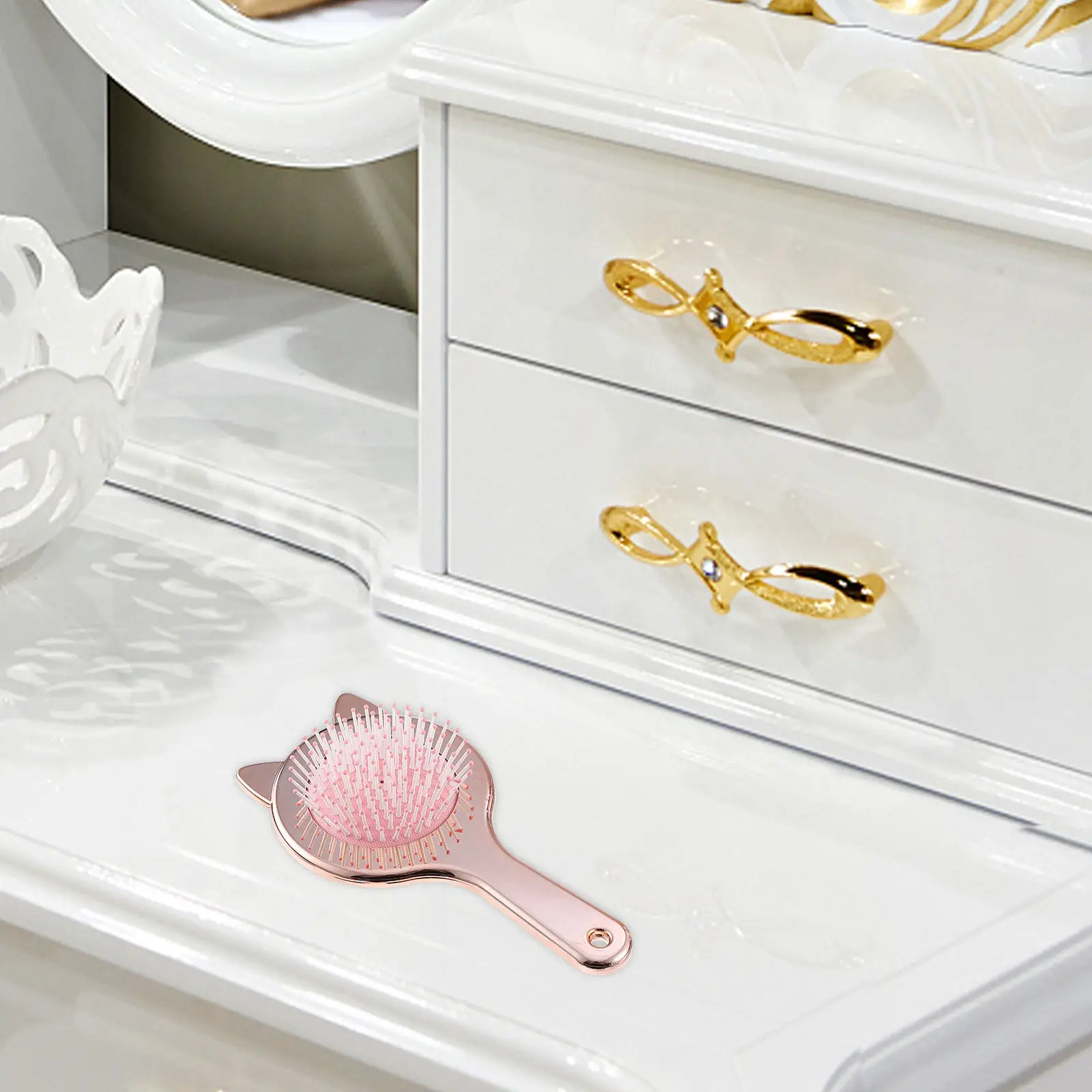 

Electric Plated Airbag Hair Comb Detangler Cat Ears Lightweight Portable Scalp Massage Hair Accessories Massage Comb