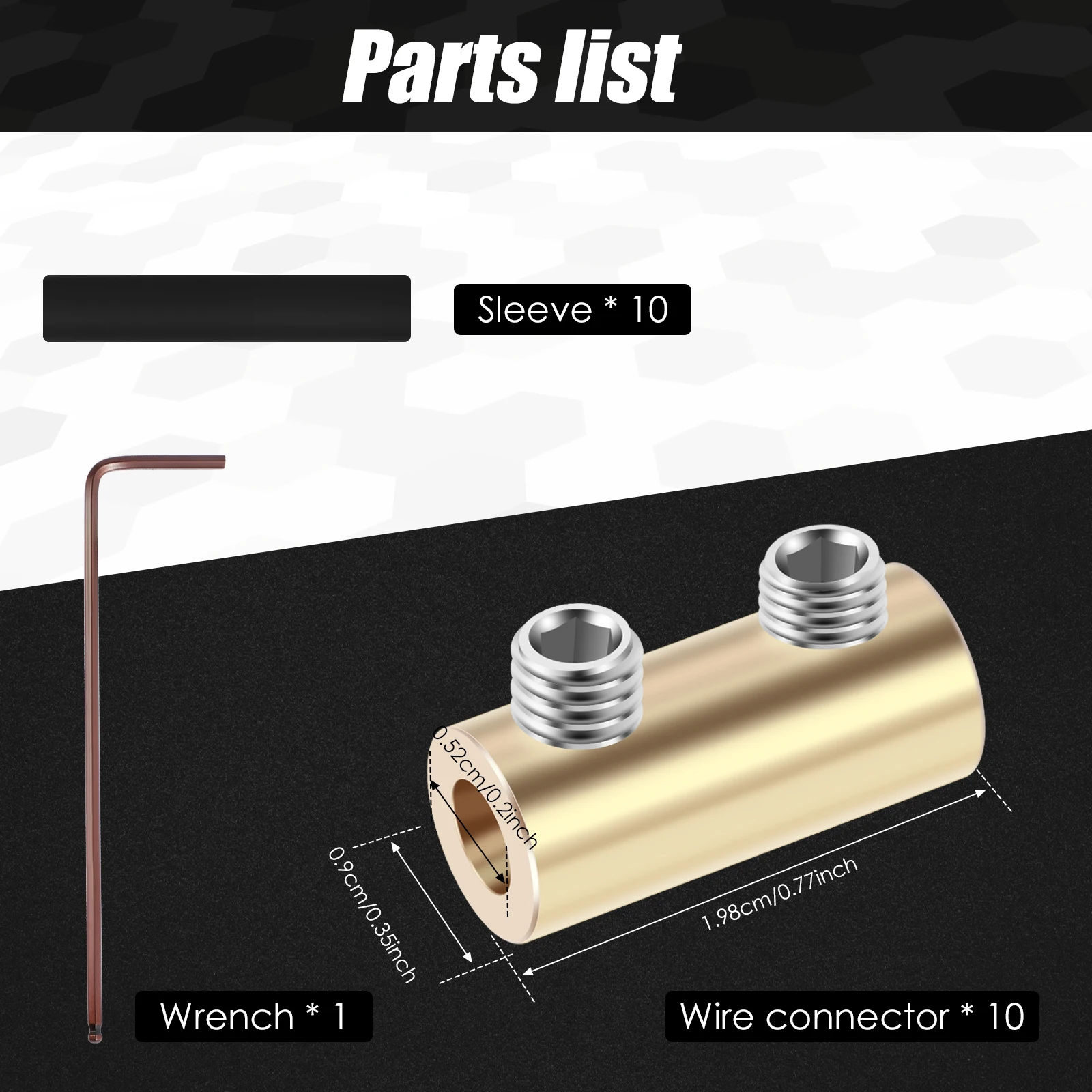 10Pcs Wire Connector Nut Kit 60A/80A Copper Splicing Wiring Connector Waterproof Circuit Wire Connecting Terminal with 10 Heat