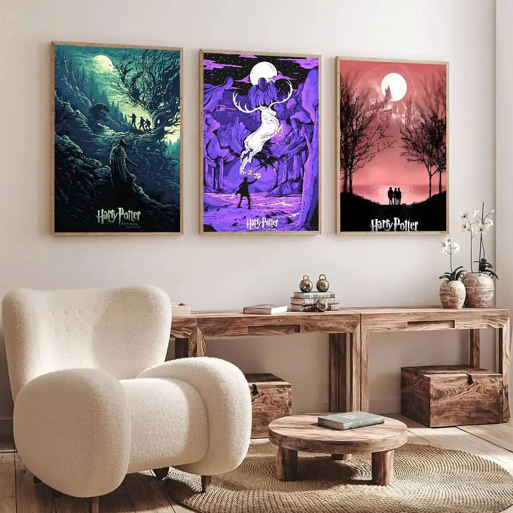 Movie Manga P-Potter H-h-Harry P-P-PotteR Poster Self Adhesive Waterproof Ideal For Living Room Bedroom Bar Decoration