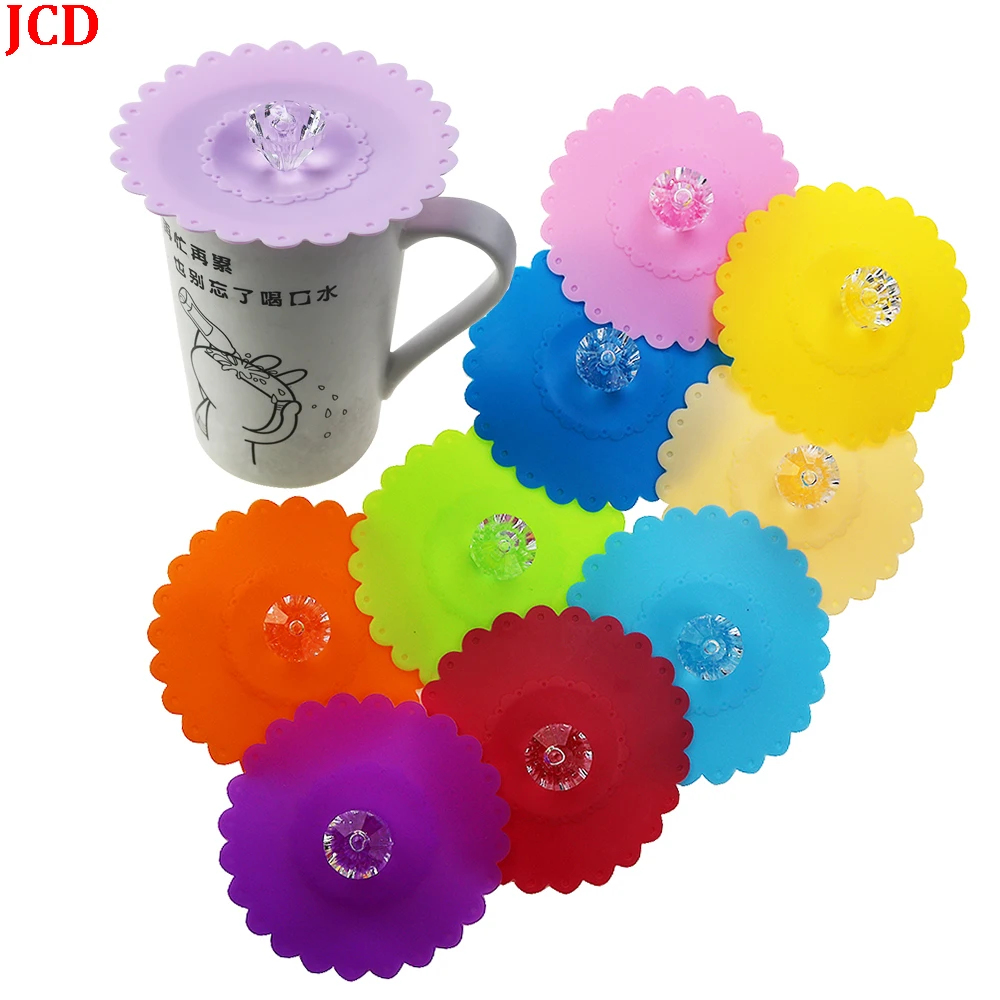 1PCS Dust-proof Imitation Diamond Silica Gel Water Cup Lid Creative Cute Food Can Use Silica Gel Water Cup Lid