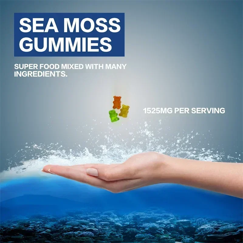 Sea Moss Gummies - Helps Boost The Immune System, Thyroid Function and Detoxification, and Improves Digestion and Absorption