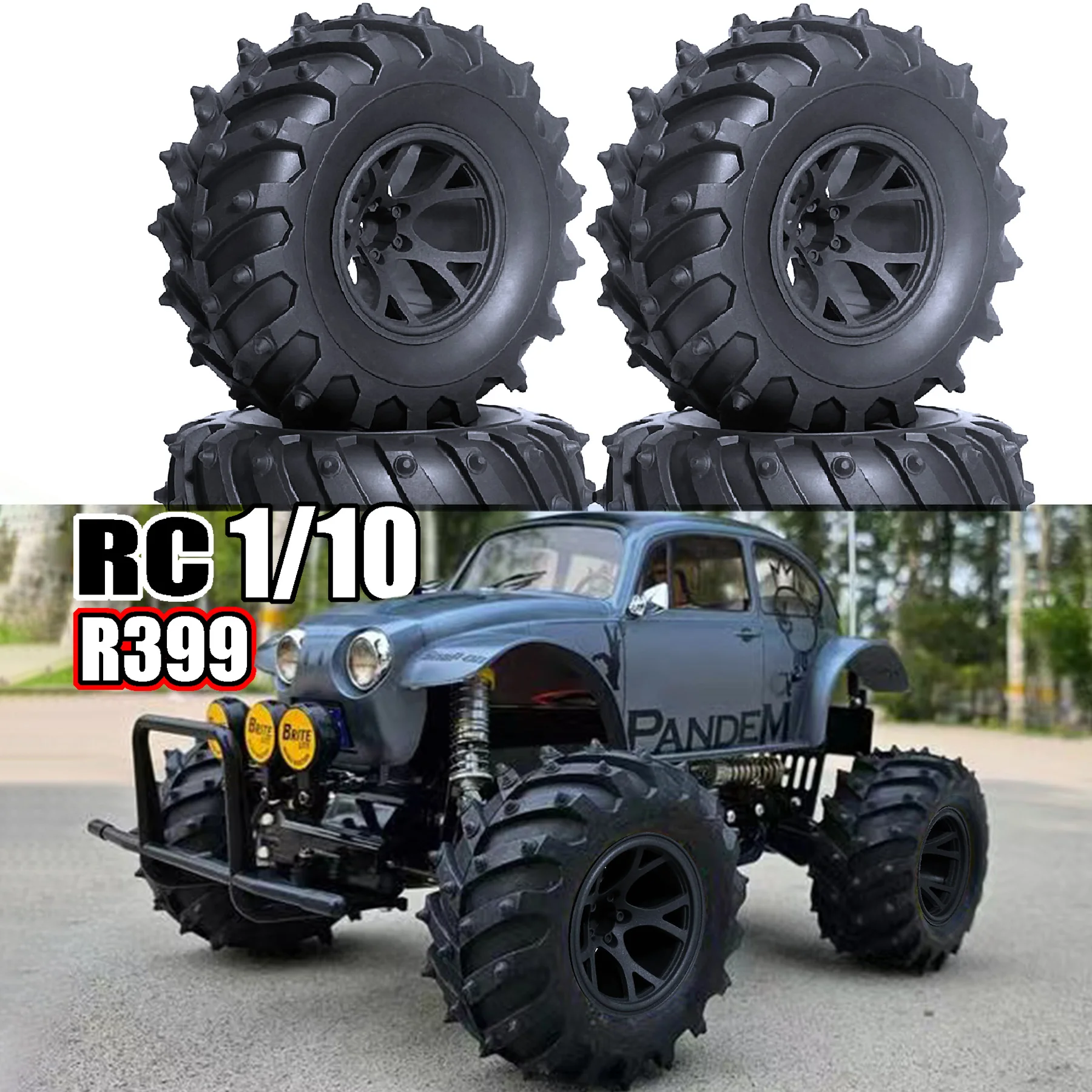 2.2 عجلات وإطارات Beadlock عرافة 12 مللي متر لـ RedCat Volcano Traxxas Rustler HPI HSP Tamiya Exceed Himoto 1/10 شاحنة كبيرة للطرق الوعرة