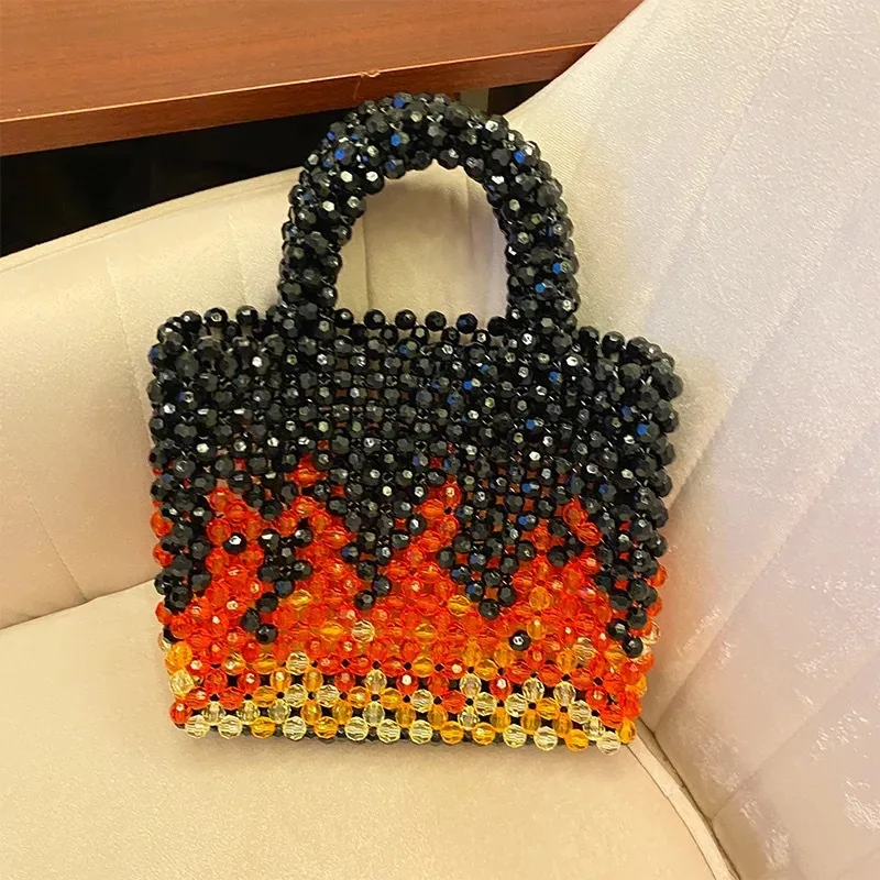 2024 Volcano Designer Tote Bag Hot-sale Handle Purses Beach Acrylic Tote Female Bags Party Exclusive Handmade Handbags for Women