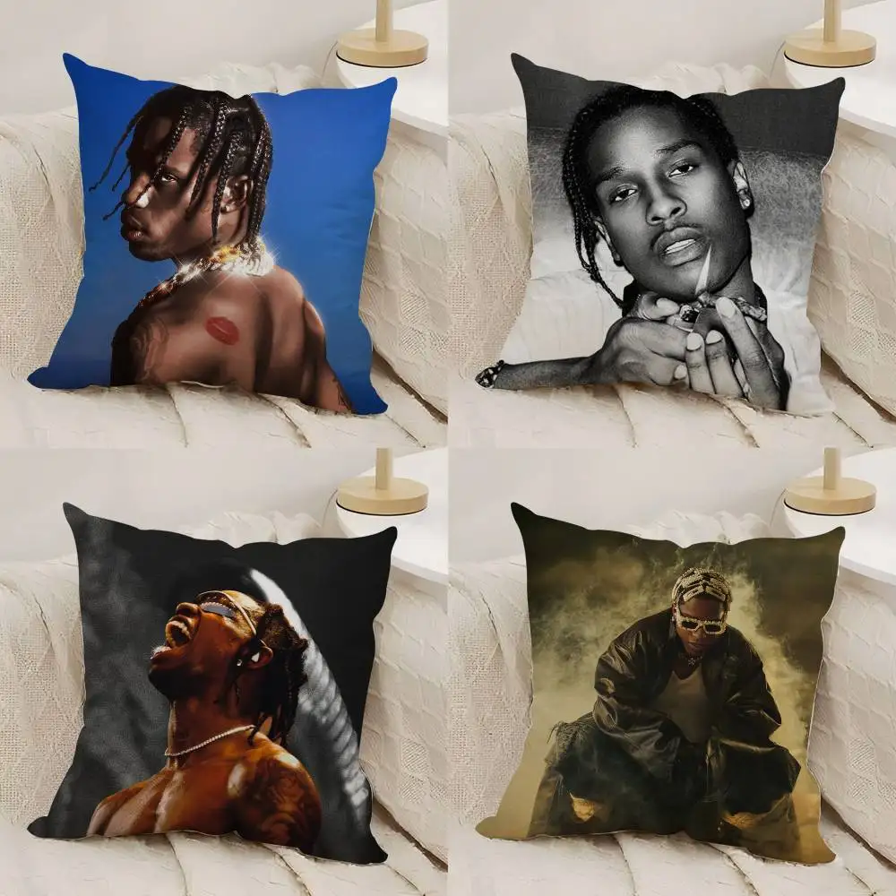 Singer A-A$AP R-Rocky Pillow Case Office Sofa Dorm Chair Back Short Plush Double-sided Printing Home  Cushion Cover